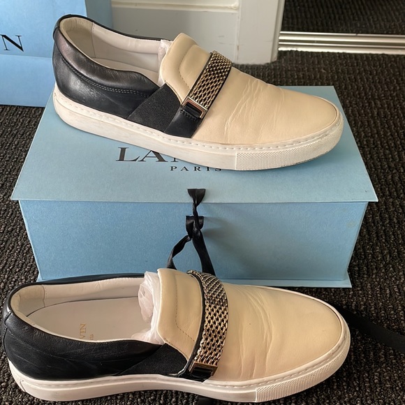 LANVIN leather cream and black shoes - Picture 2 of 8